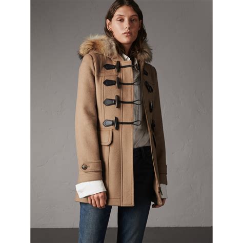 burberry crewdale camel coat|Burberry camel duffle coat.